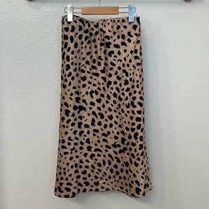 Animal print satin skirt